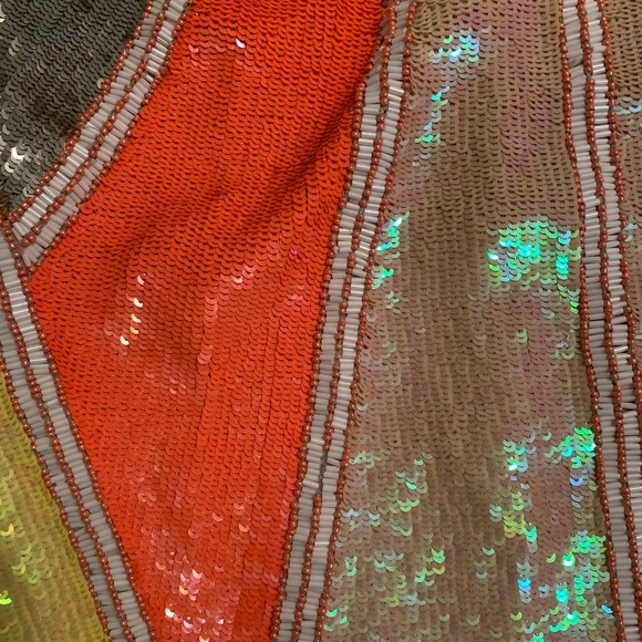 All Saints Sequin Jada Geometric Sequins Top - Picture 2 of 10